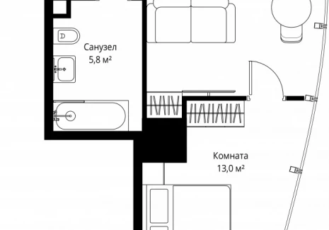 1-комнатная квартира - 1-й Красногвардейский проезд, 13 / ЖК ОНЕ - фото 1