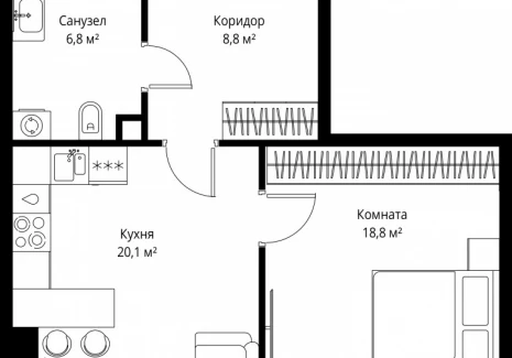 1-комнатная квартира - 1-й Красногвардейский проезд, 13 / ЖК ОНЕ - фото 1