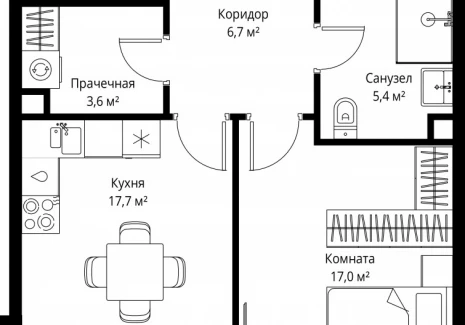 1-комнатная квартира - 1-й Красногвардейский проезд, 13 / ЖК ОНЕ - фото 1