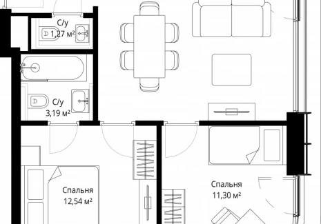 2-комнатная квартира - Волоколамское шоссе, 97 / ЖК Сити Бэй - фото 1