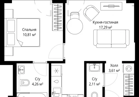 1-комнатная квартира - Волоколамское шоссе, 97 / ЖК Сити Бэй - фото 1