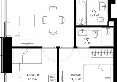 2-комнатная квартира - Волоколамское шоссе, 97 / ЖК Сити Бэй - фото 1
