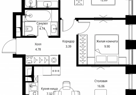 2-комнатная квартира - Волоколамское шоссе, 95с2 / ЖК Сити Бэй - фото 1
