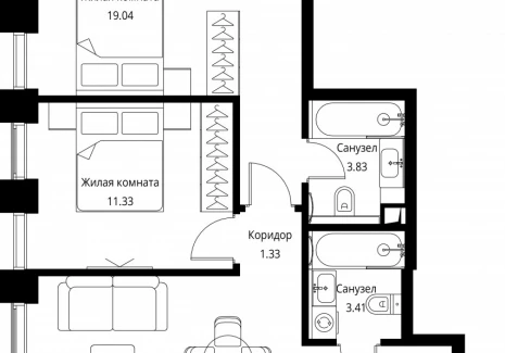 2-комнатная квартира - Волоколамское шоссе, 95с2 / ЖК Сити Бэй - фото 1