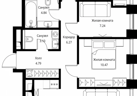 3-комнатная квартира - Волоколамское шоссе, 95с2 / ЖК Сити Бэй - фото 1