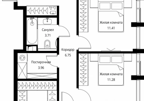 3-комнатная квартира - Волоколамское шоссе, 95с2 / ЖК Сити Бэй - фото 1