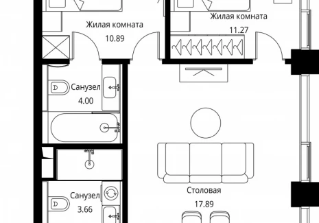 2-комнатная квартира - Волоколамское шоссе, 95с2 / ЖК Сити Бэй - фото 1