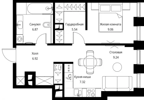 1-комнатная квартира - Волоколамское шоссе, 95с2 / ЖК Сити Бэй - фото 1