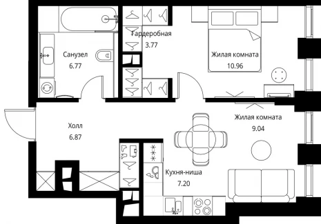 1-комнатная квартира - Волоколамское шоссе, 95с2 / ЖК Сити Бэй - фото 1