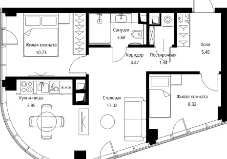 2-комнатная квартира - Волоколамское шоссе, 95с2 / ЖК Сити Бэй - фото 1