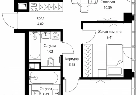 2-комнатная квартира - Волоколамское шоссе, 95с2 / ЖК Сити Бэй - фото 1