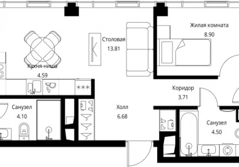 3-комнатная квартира - Волоколамское шоссе, 95с2 / ЖК Сити Бэй - фото 1