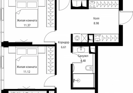 3-комнатная квартира - Волоколамское шоссе, 95с2 / ЖК Сити Бэй - фото 1