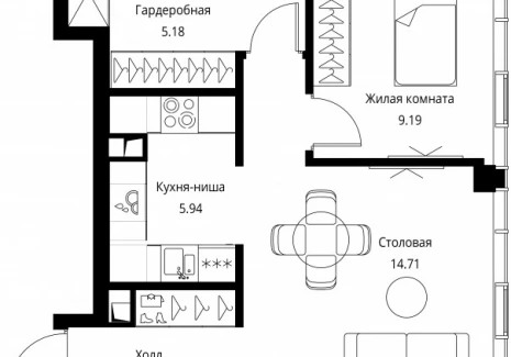 3-комнатная квартира - Волоколамское шоссе, 95с2 / ЖК Сити Бэй - фото 1