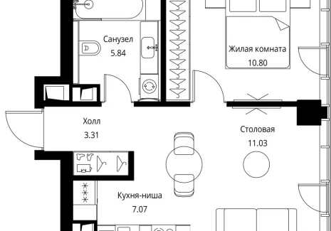 1-комнатная квартира - Волоколамское шоссе, 95с2 / ЖК Сити Бэй - фото 1