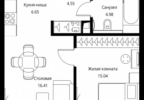 1-комнатная квартира - Волоколамское шоссе, 95с2 / ЖК Сити Бэй - фото 1