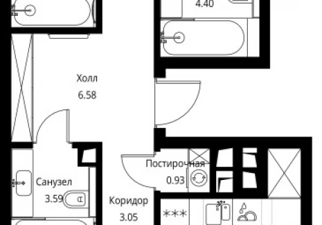 3-комнатная квартира - Волоколамское шоссе, 95с2 / ЖК Сити Бэй - фото 1
