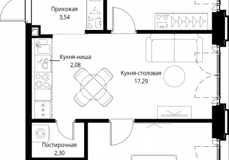 2-комнатная квартира - корпус Cliff5-3,  / ЖК Сити Бэй - фото 1