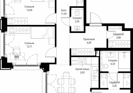 4-комнатная квартира - квартал Клиф, 5 / ЖК Сити Бэй - фото 1
