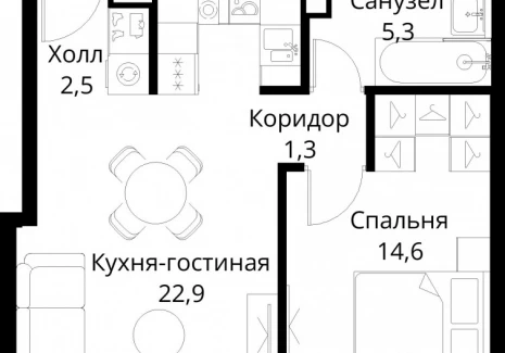 1-комнатная квартира - Волоколамское шоссе, 95/2 / ЖК Сити Бэй - фото 1