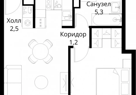 1-комнатная квартира - Волоколамское шоссе, 95/2 / ЖК Сити Бэй - фото 1