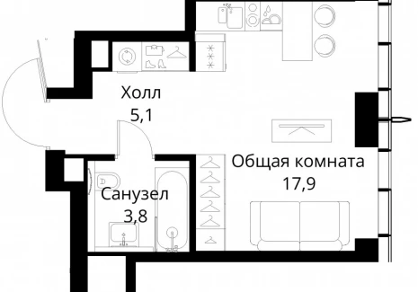 1-комнатная квартира - Волоколамское шоссе, 95/2 / ЖК Сити Бэй - фото 1