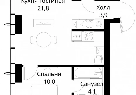 1-комнатная квартира - Волоколамское шоссе, 95/2 / ЖК Сити Бэй - фото 1