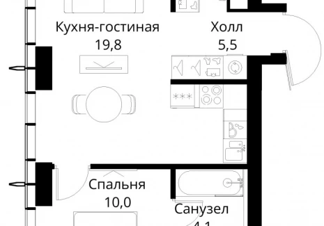 1-комнатная квартира - Волоколамское шоссе, 95/2 / ЖК Сити Бэй - фото 1
