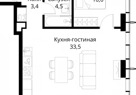 1-комнатная квартира - Волоколамское шоссе, 95/2 / ЖК Сити Бэй - фото 1