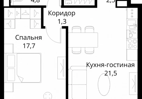 1-комнатная квартира - Волоколамское шоссе, 95/2 / ЖК Сити Бэй - фото 1