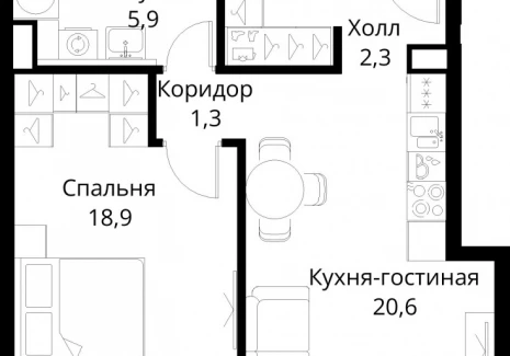 1-комнатная квартира - Волоколамское шоссе, 95/2 / ЖК Сити Бэй - фото 1