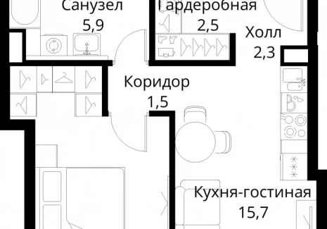 1-комнатная квартира - Волоколамское шоссе, 95/2 / ЖК Сити Бэй - фото 1