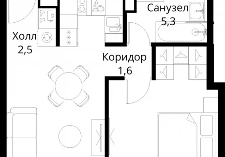 1-комнатная квартира - Волоколамское шоссе, 95/2 / ЖК Сити Бэй - фото 1