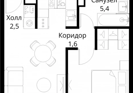 1-комнатная квартира - Волоколамское шоссе, 95/2 / ЖК Сити Бэй - фото 1