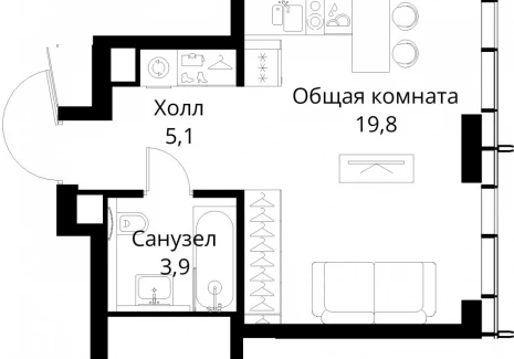 1-комнатная квартира - Волоколамское шоссе, 95/2 / ЖК Сити Бэй - фото 1