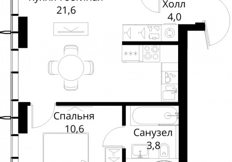 1-комнатная квартира - Волоколамское шоссе, 95/2 / ЖК Сити Бэй - фото 1