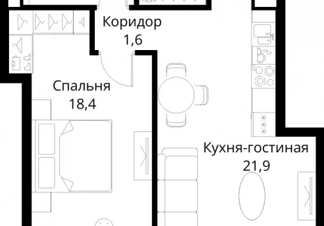 1-комнатная квартира - Волоколамское шоссе, 95/2 / ЖК Сити Бэй - фото 1