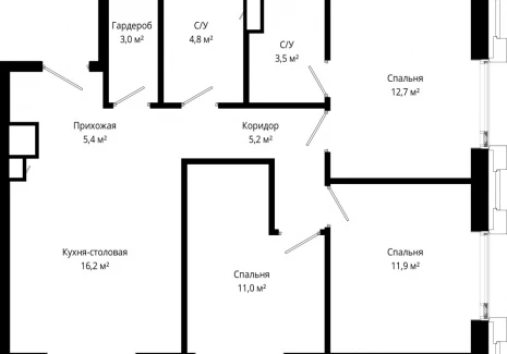 3-комнатная квартира - Волоколамское шоссе, 95/2 / ЖК Сити Бэй - фото 1