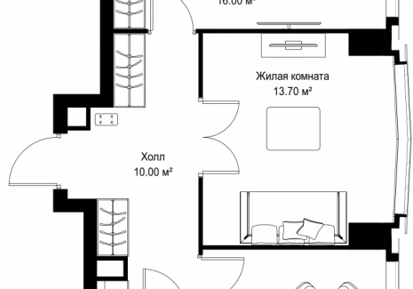 2-комнатная квартира - Серегина, 5 / ЖК С5 - фото 1