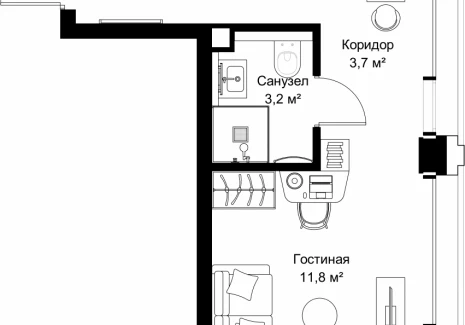1-комнатная квартира - ул. Верейская, 29/32Д / ЖК СЕТ - фото 1
