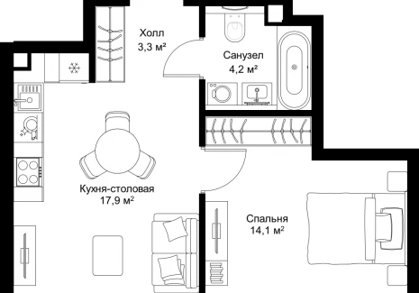 1-комнатная квартира - ул. Верейская, 29/32Д / ЖК СЕТ - фото 1