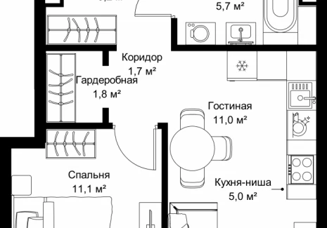 1-комнатная квартира - ул. Верейская, 29/32Д / ЖК СЕТ - фото 1