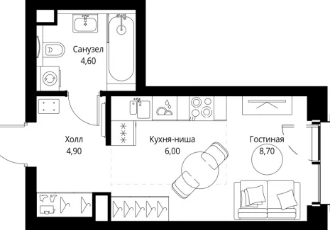 1-комнатная квартира - ул. Верейская, 29/32Д / ЖК СЕТ - фото 1