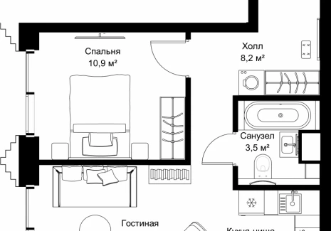 1-комнатная квартира - ул. Верейская, 29/32Д / ЖК СЕТ - фото 1