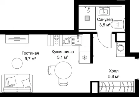 1-комнатная квартира - ул. Верейская, 29/32Д / ЖК СЕТ - фото 1