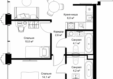 2-комнатная квартира - ул. Верейская, 29/32Д / ЖК СЕТ - фото 1