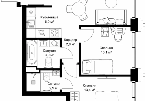 2-комнатная квартира - ул. Верейская, 29/32Д / ЖК СЕТ - фото 1