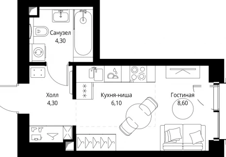 1-комнатная квартира - ул. Верейская, 29/32Д / ЖК СЕТ - фото 1