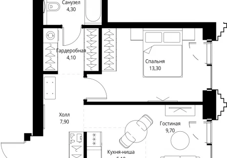1-комнатная квартира - ул. Верейская, 29/32Д / ЖК СЕТ - фото 1