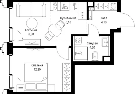 1-комнатная квартира - ул. Верейская, 29/32Д / ЖК СЕТ - фото 1